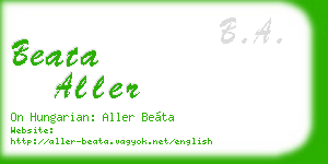beata aller business card
