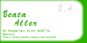 beata aller business card